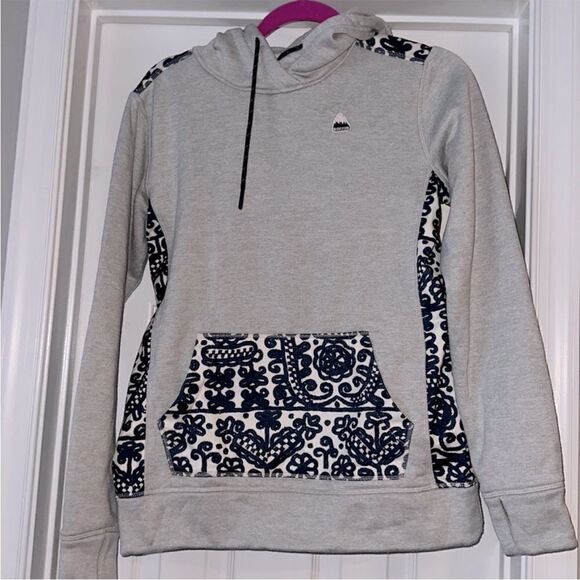 Burton Durable Goods Women’s Gray And Navy Hooded Sweatshirt, Size S - Picture 1 of 8